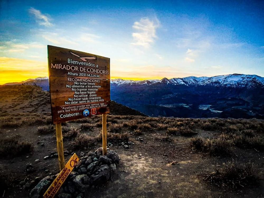 Mirador de Cóndores al atardecer
